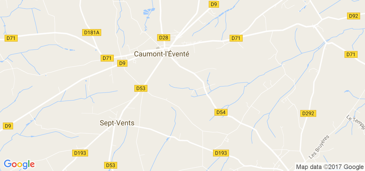 map de la ville de Caumont-l'Éventé