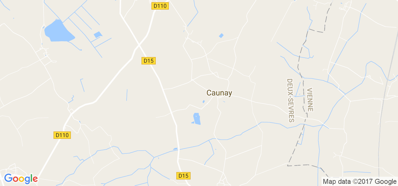 map de la ville de Caunay