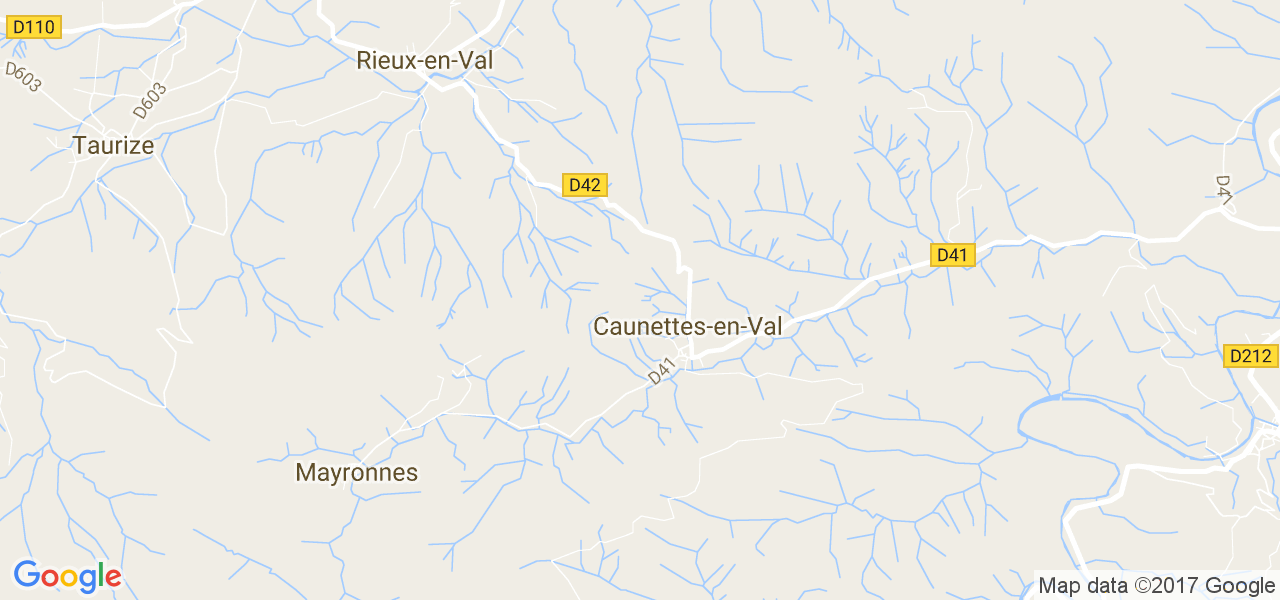 map de la ville de Caunettes-en-Val