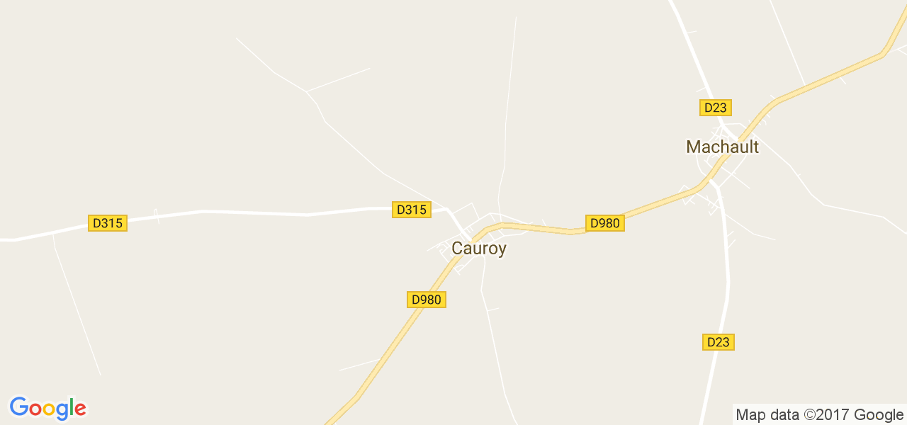 map de la ville de Cauroy