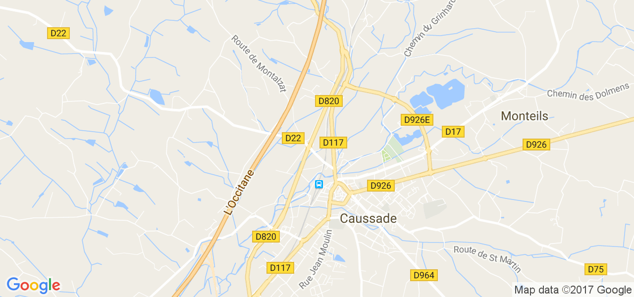 map de la ville de Caussade