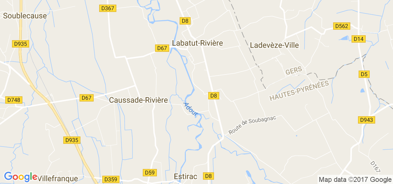 map de la ville de Caussade-Rivière