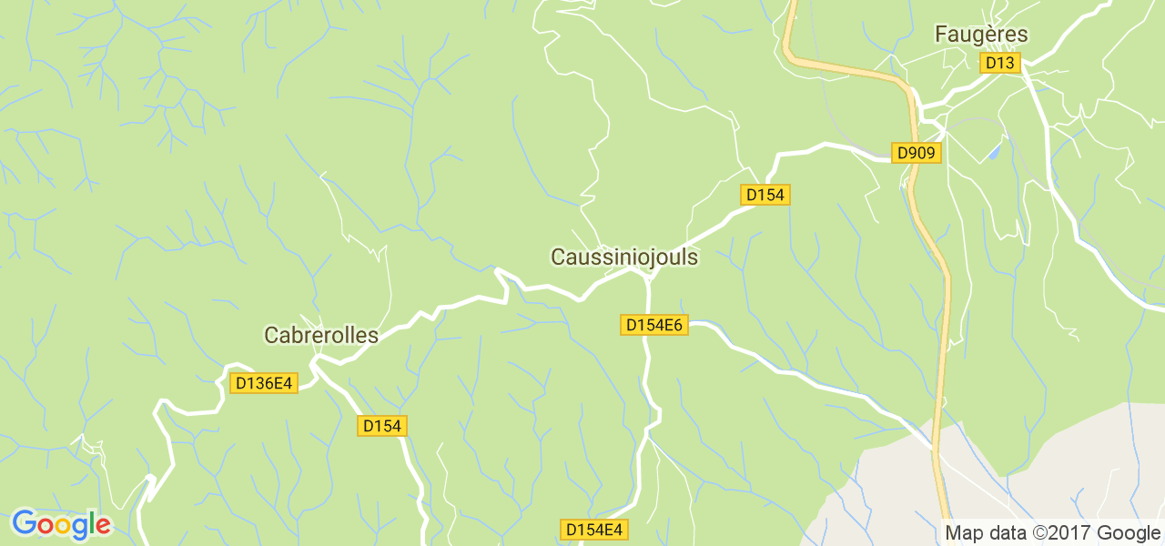 map de la ville de Caussiniojouls