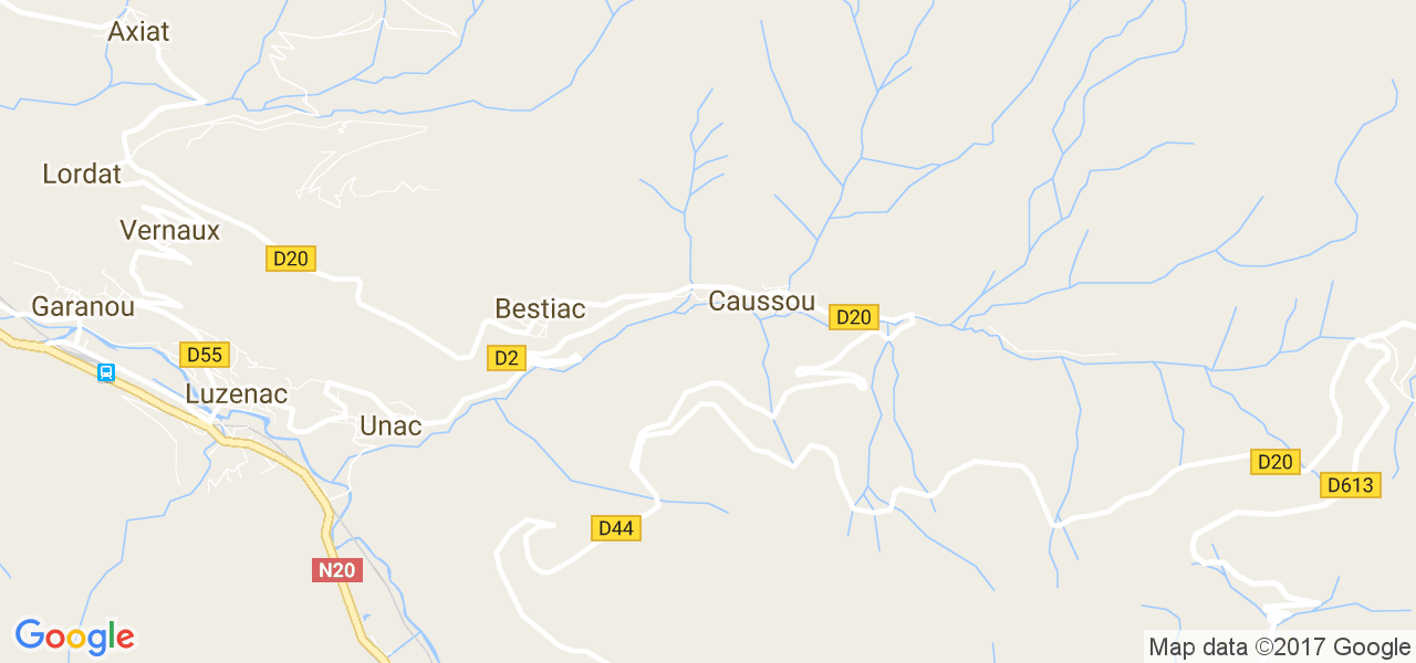 map de la ville de Caussou
