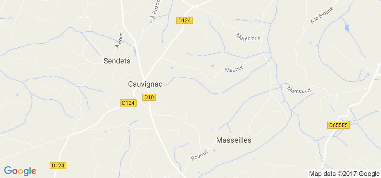 map de la ville de Cauvignac