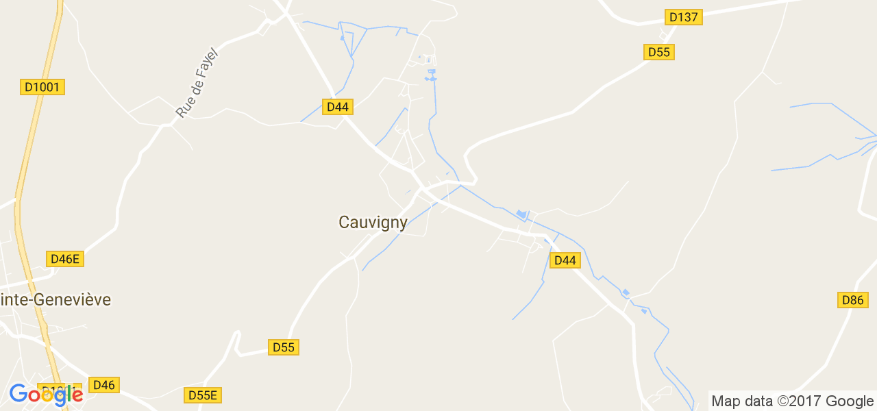 map de la ville de Cauvigny