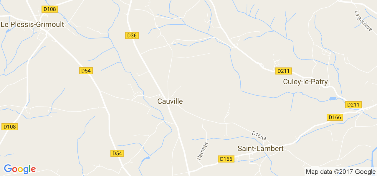 map de la ville de Cauville