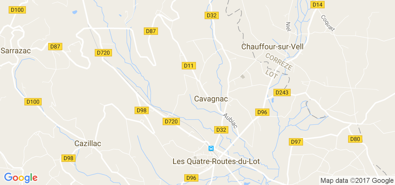 map de la ville de Cavagnac