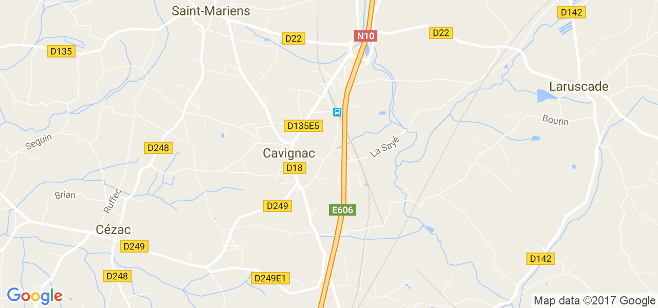 map de la ville de Cavignac