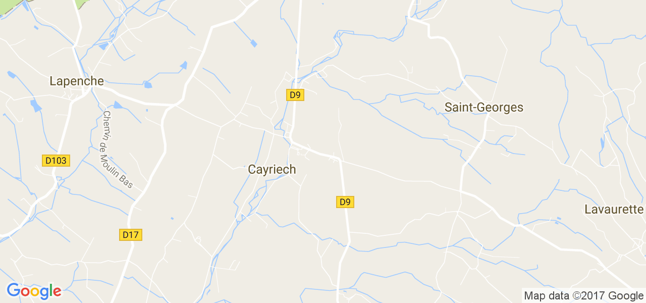 map de la ville de Cayriech