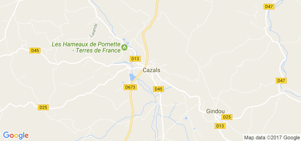 map de la ville de Cazals