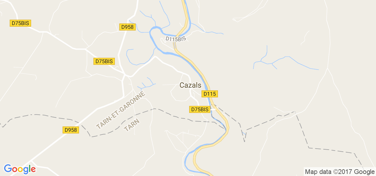 map de la ville de Cazals