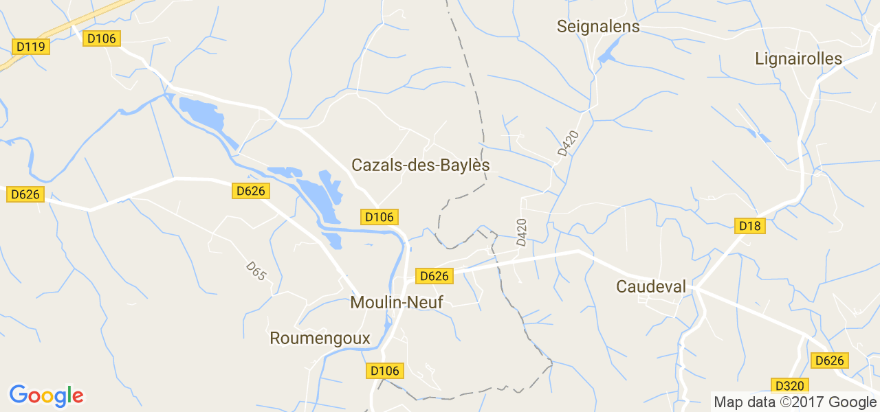 map de la ville de Cazals-des-Baylès