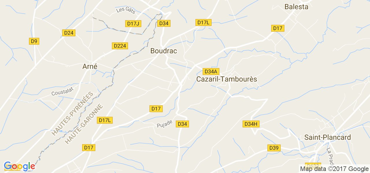 map de la ville de Cazaril-Tambourès