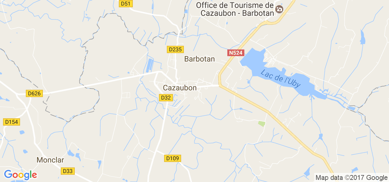 map de la ville de Cazaubon