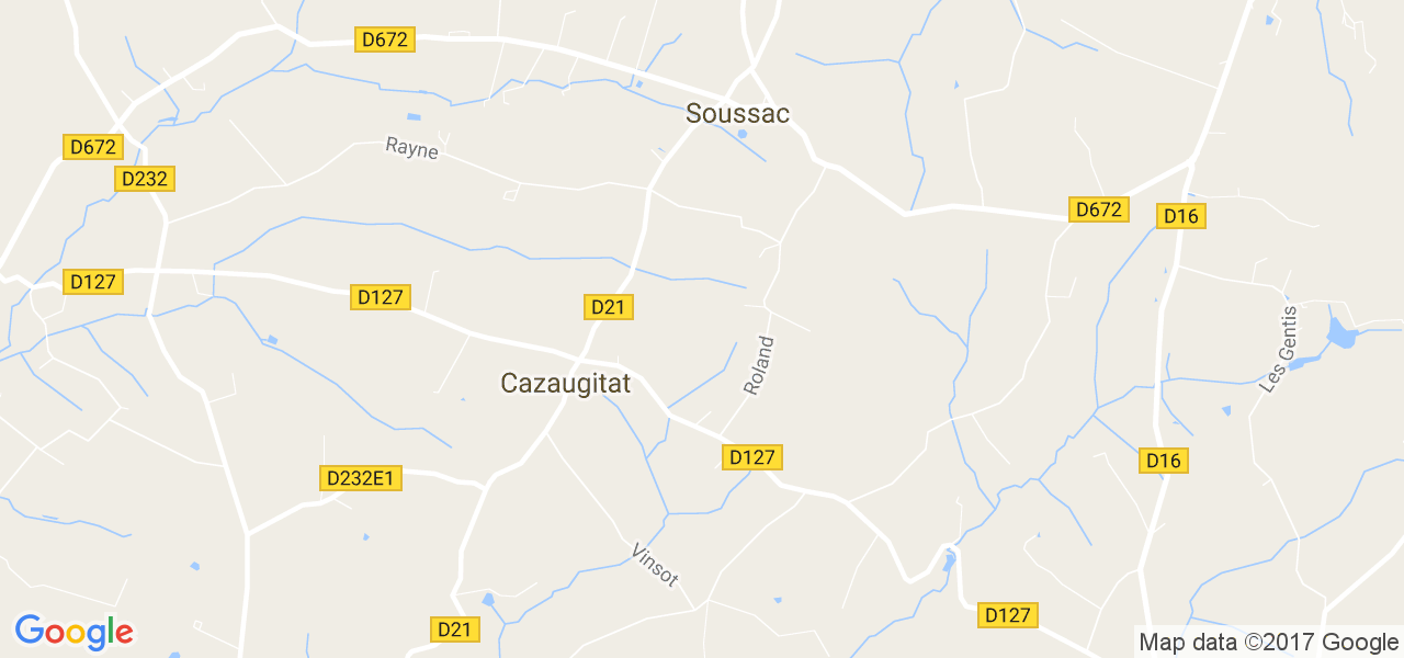 map de la ville de Cazaugitat