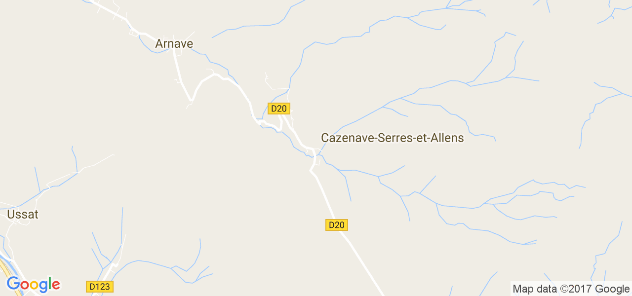 map de la ville de Cazenave-Serres-et-Allens