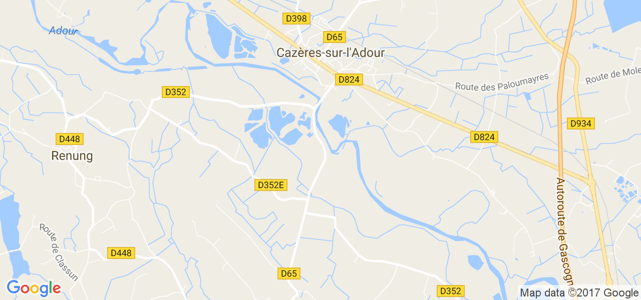 map de la ville de Cazères-sur-l'Adour