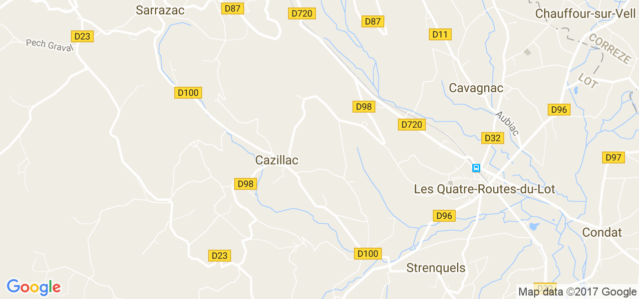 map de la ville de Cazillac