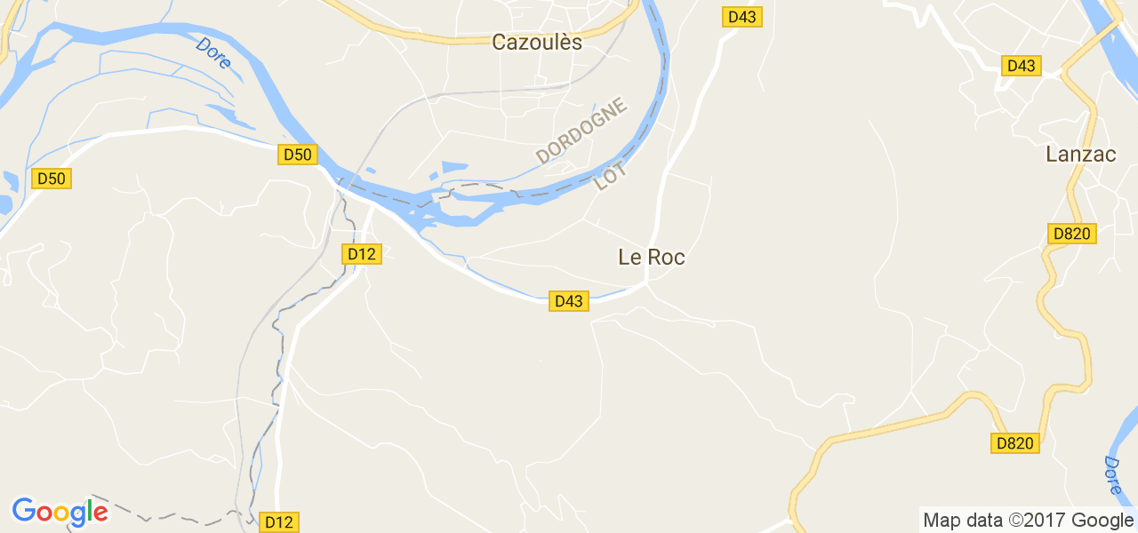 map de la ville de Cazoulès