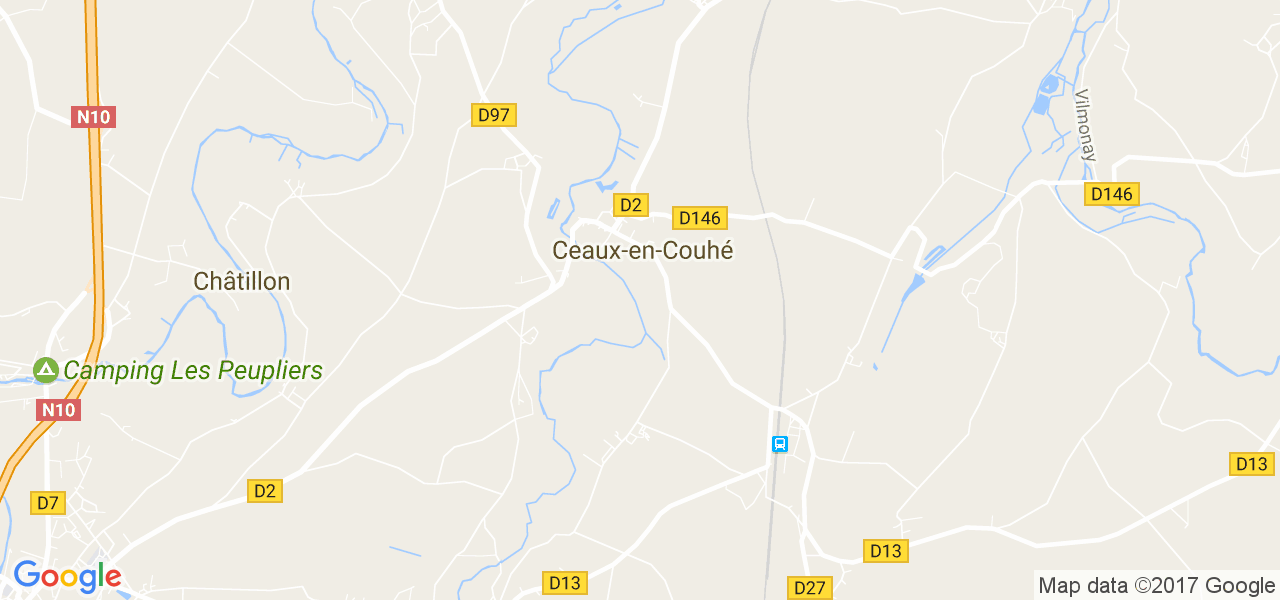 map de la ville de Ceaux-en-Couhé