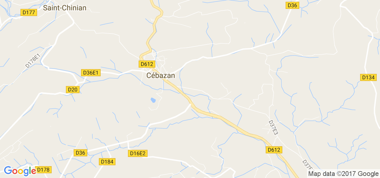 map de la ville de Cébazan