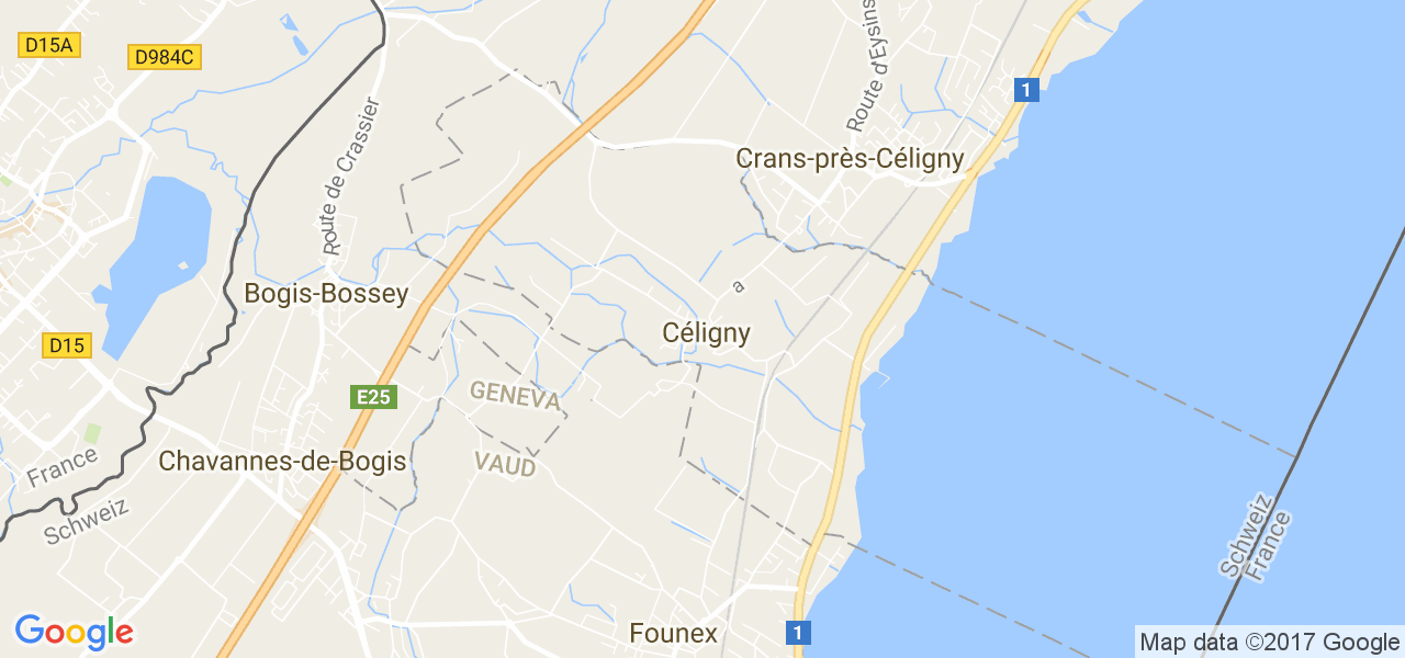 map de la ville de Céligny