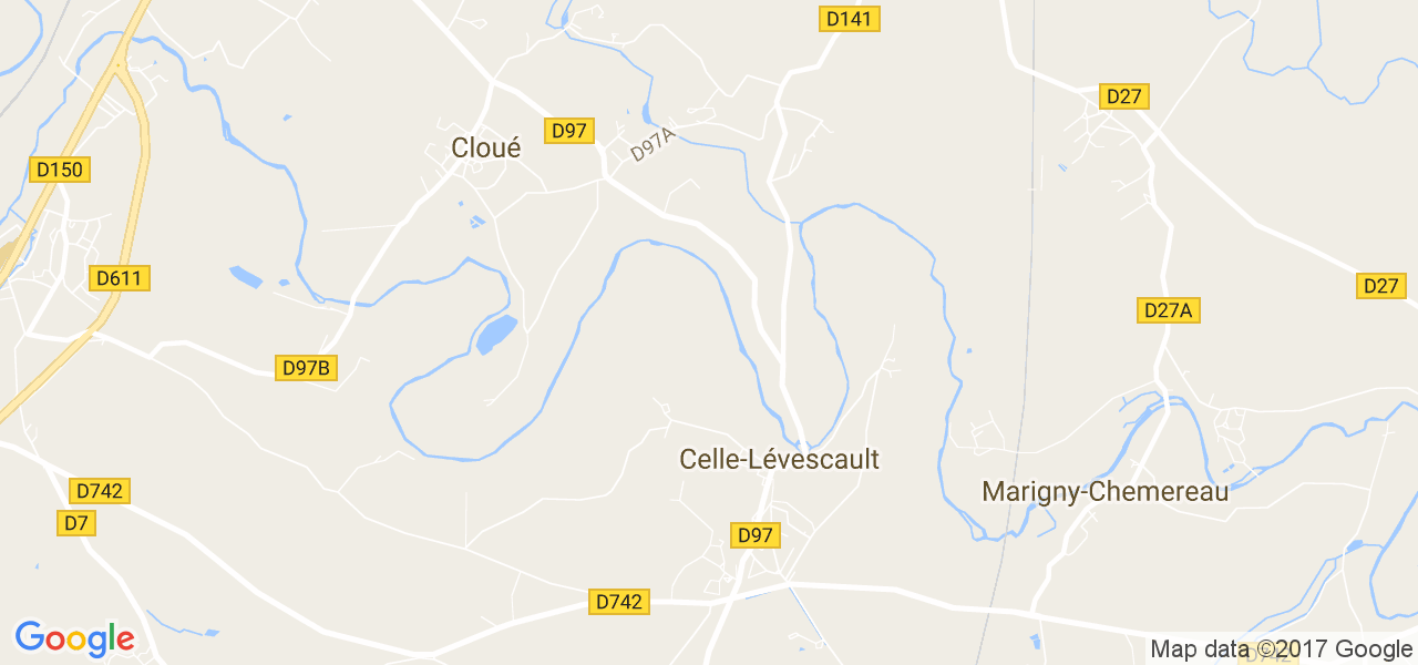 map de la ville de Celle-Lévescault