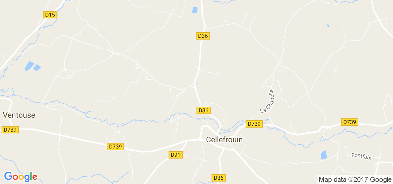 map de la ville de Cellefrouin