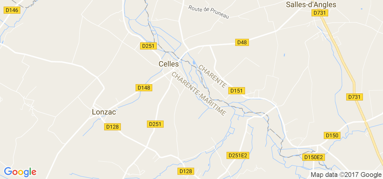 map de la ville de Celles