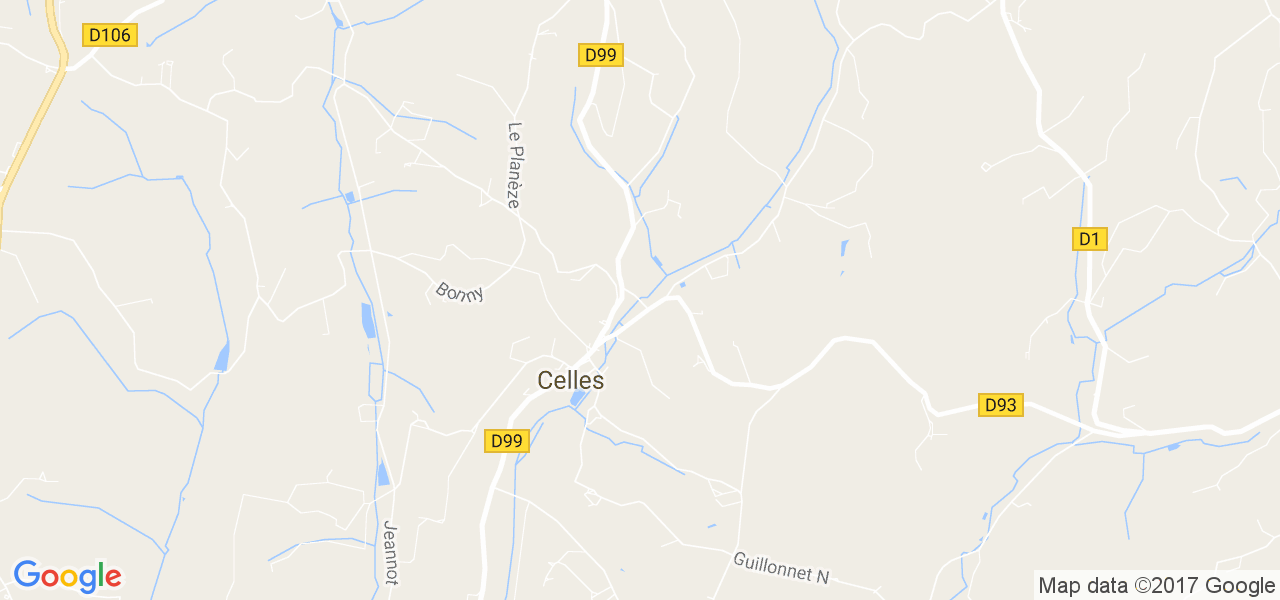 map de la ville de Celles