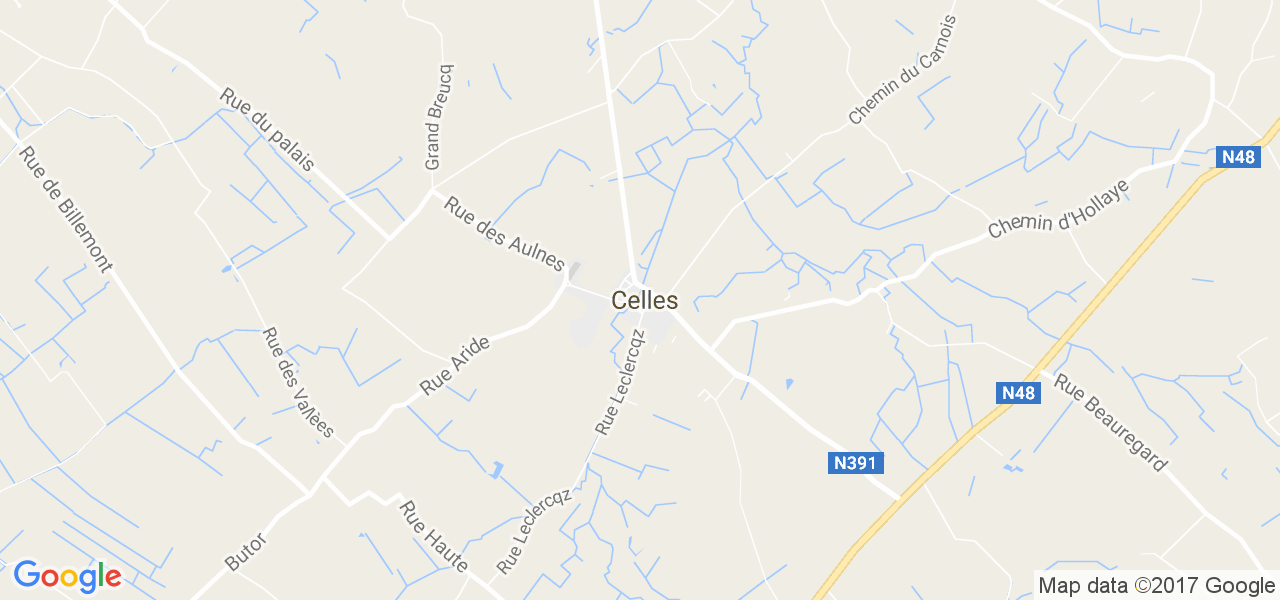 map de la ville de Celles