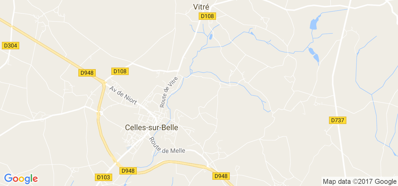 map de la ville de Celles-sur-Belle