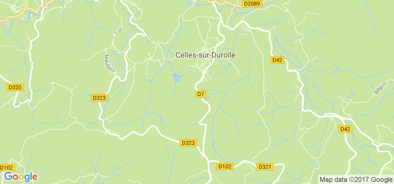 map de la ville de Celles-sur-Durolle