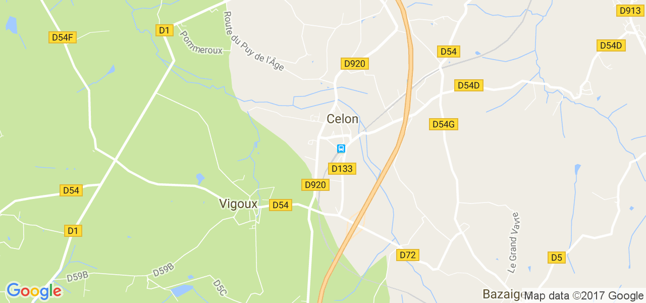 map de la ville de Celon