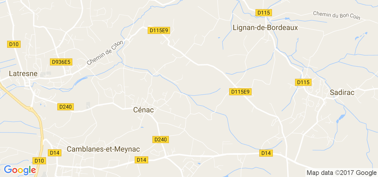 map de la ville de Cénac