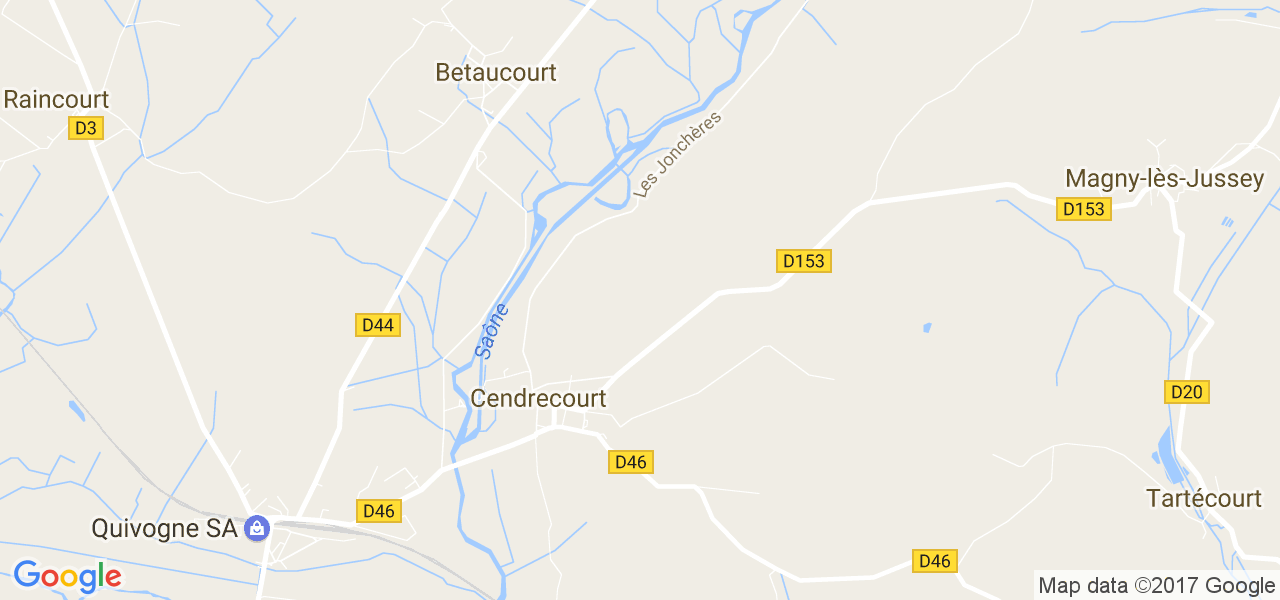 map de la ville de Cendrecourt