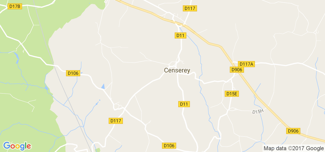 map de la ville de Censerey