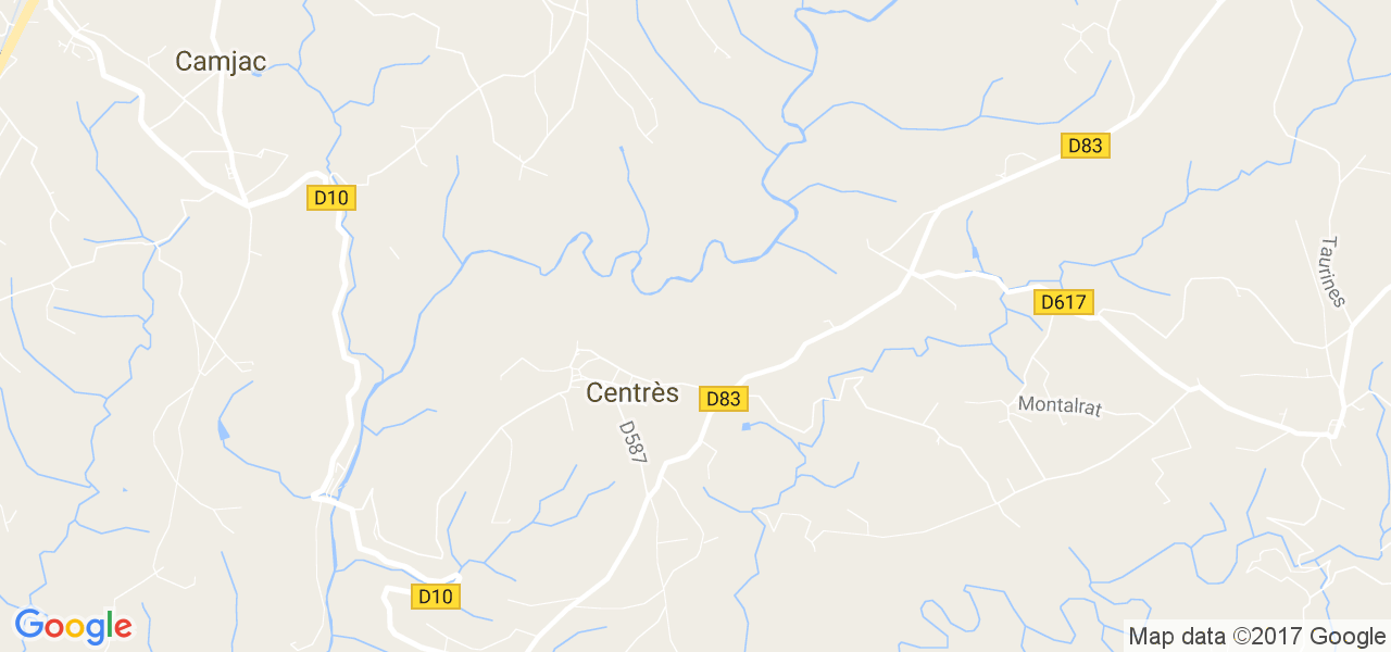 map de la ville de Centrès