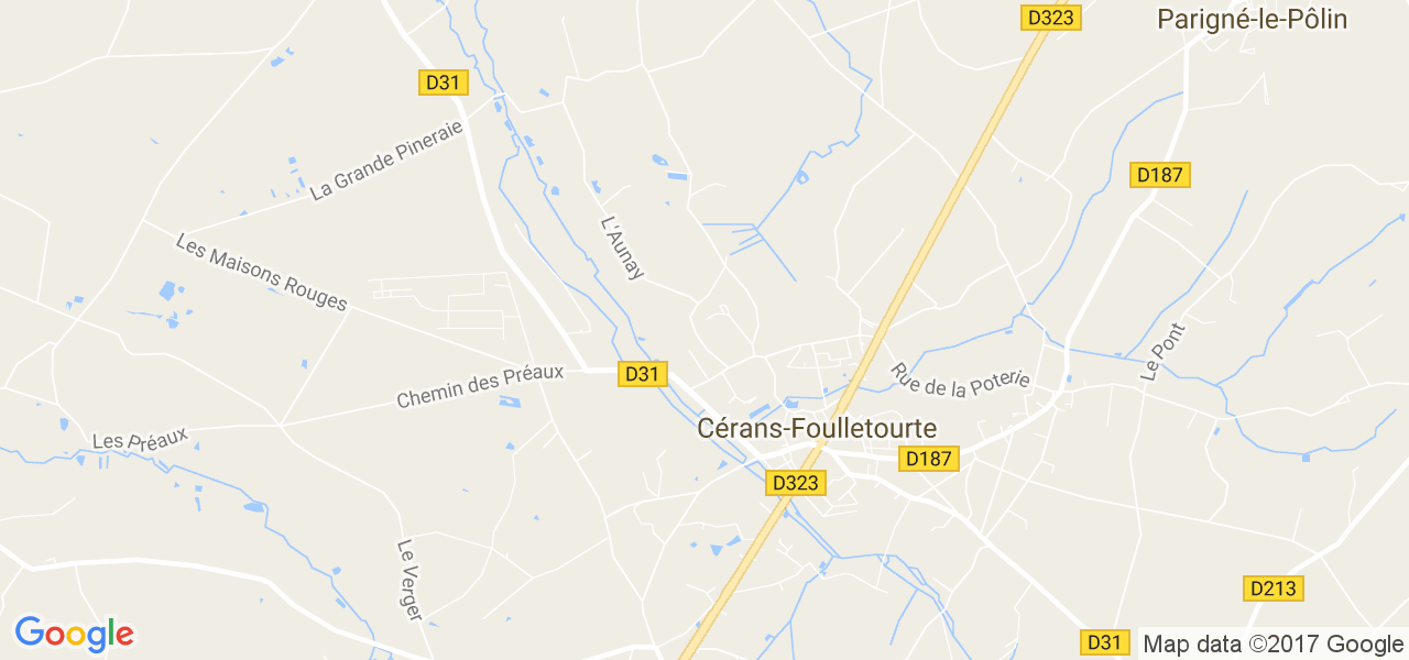 map de la ville de Cérans-Foulletourte