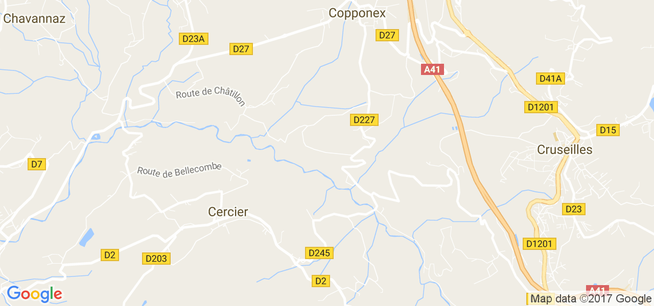 map de la ville de Cercier