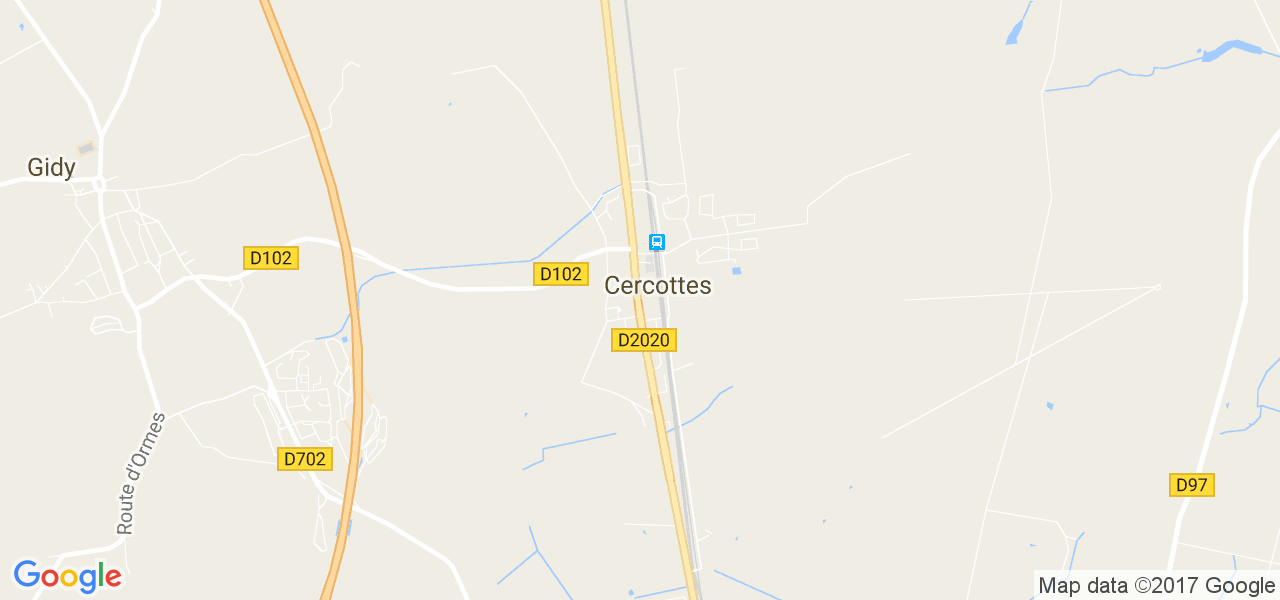 map de la ville de Cercottes