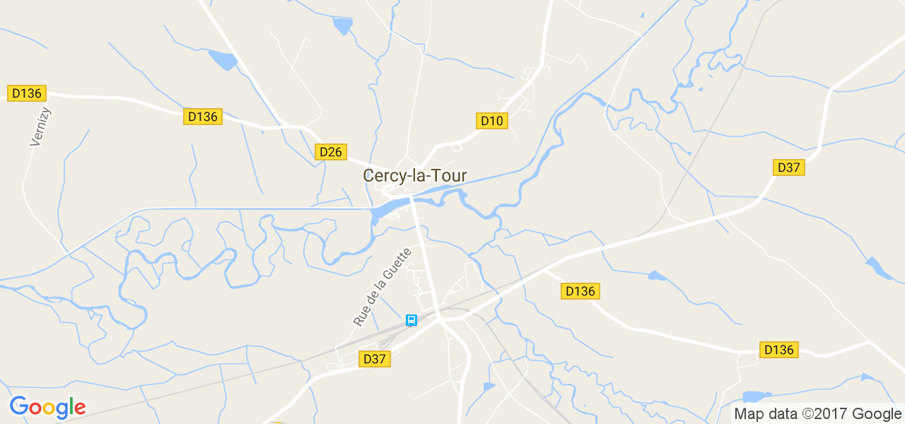 map de la ville de Cercy-la-Tour