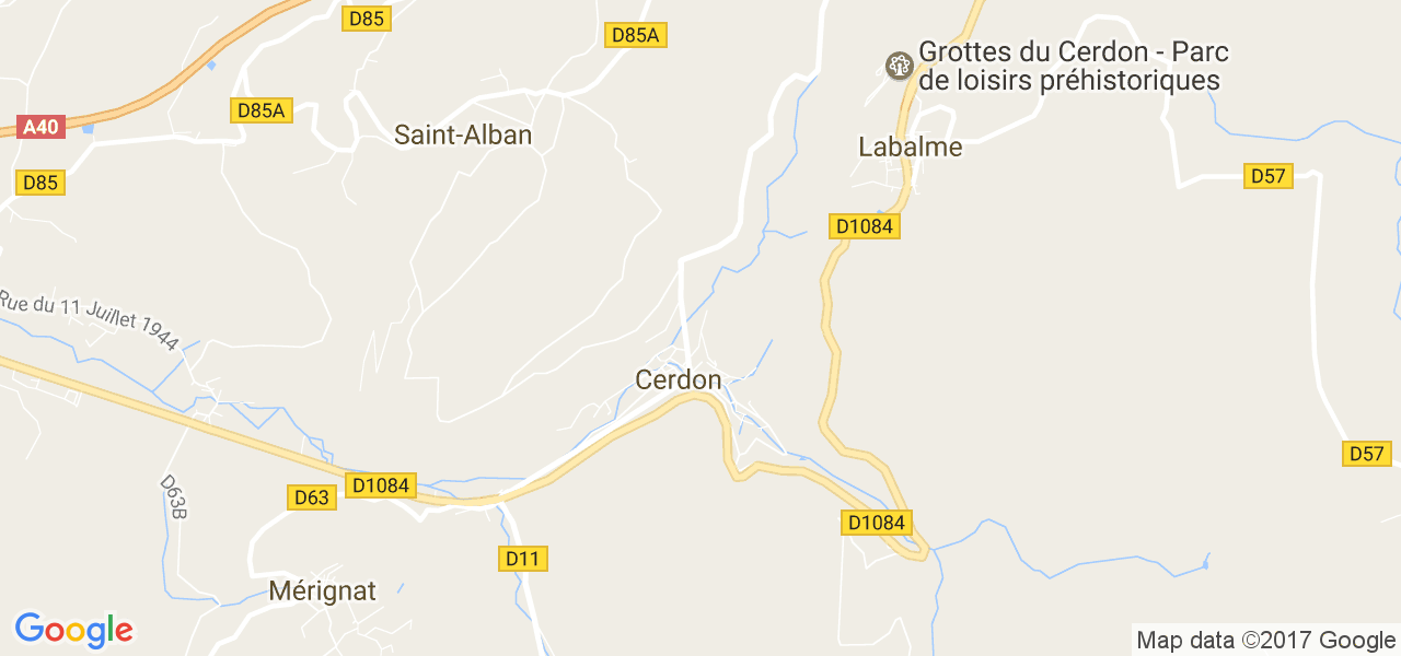 map de la ville de Cerdon