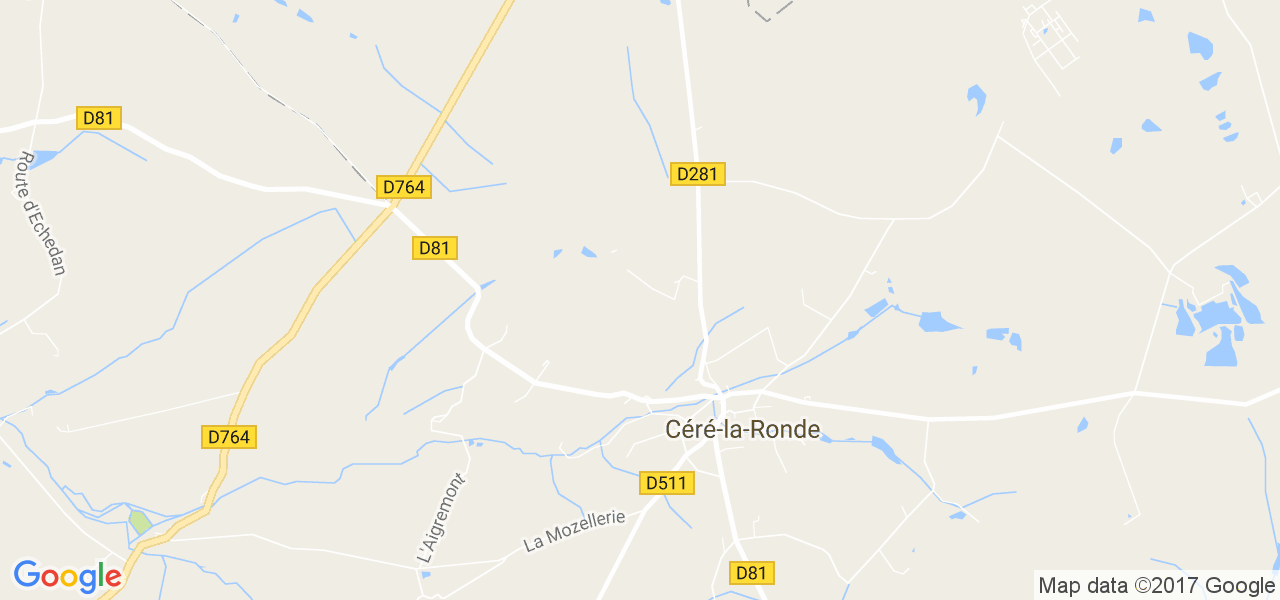 map de la ville de Céré-la-Ronde