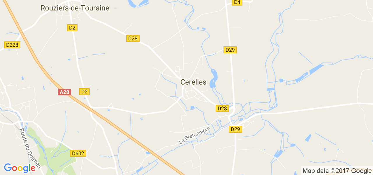 map de la ville de Cerelles