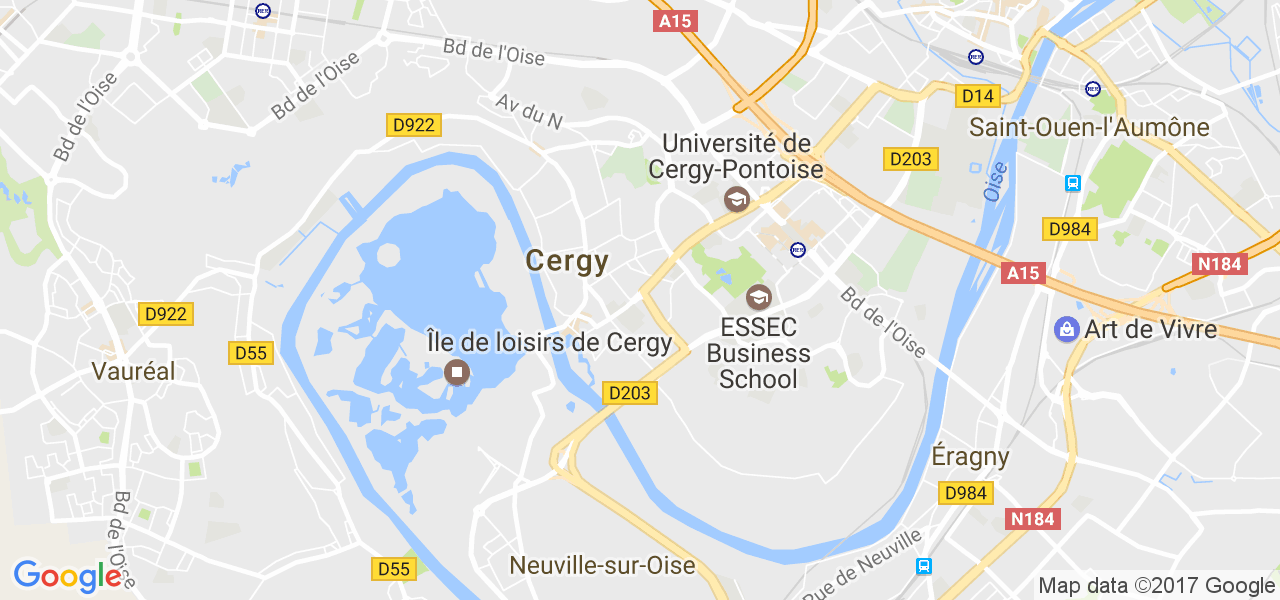 map de la ville de Cergy