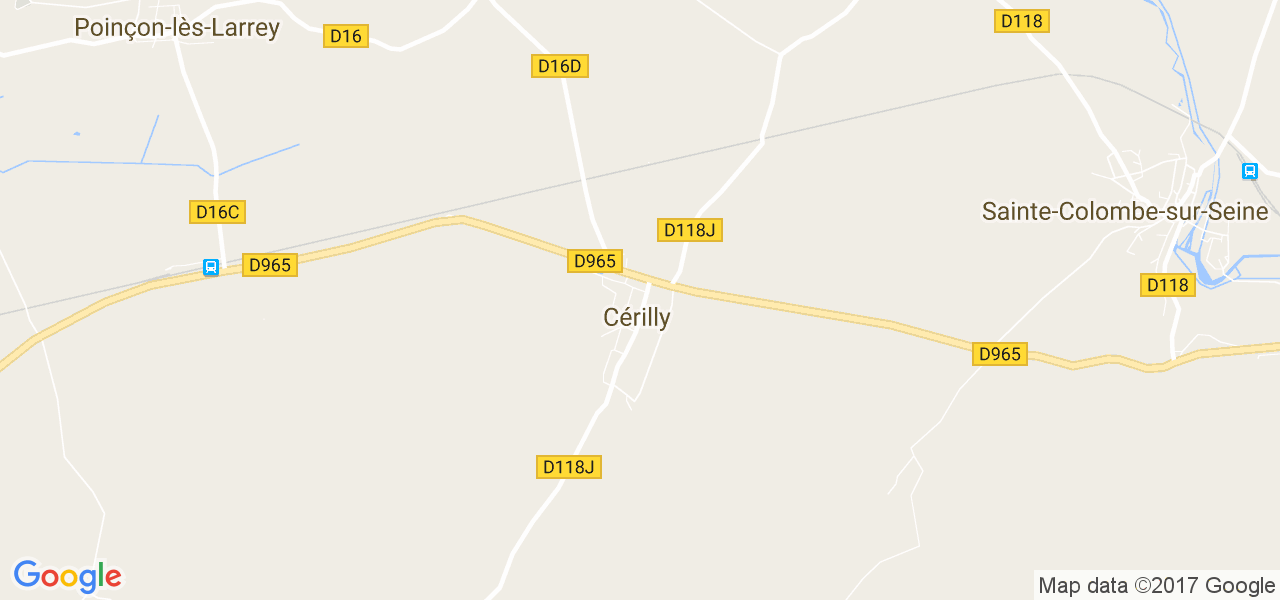 map de la ville de Cérilly