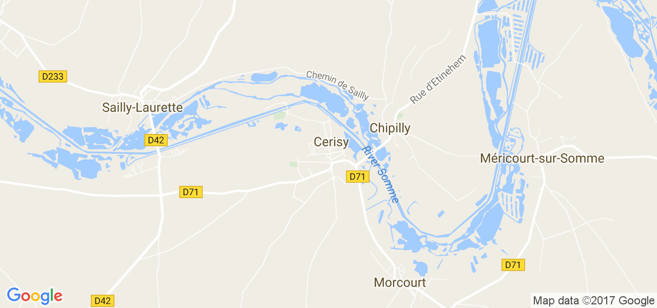 map de la ville de Cerisy