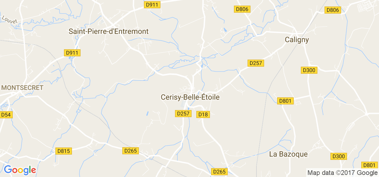 map de la ville de Cerisy-Belle-Étoile